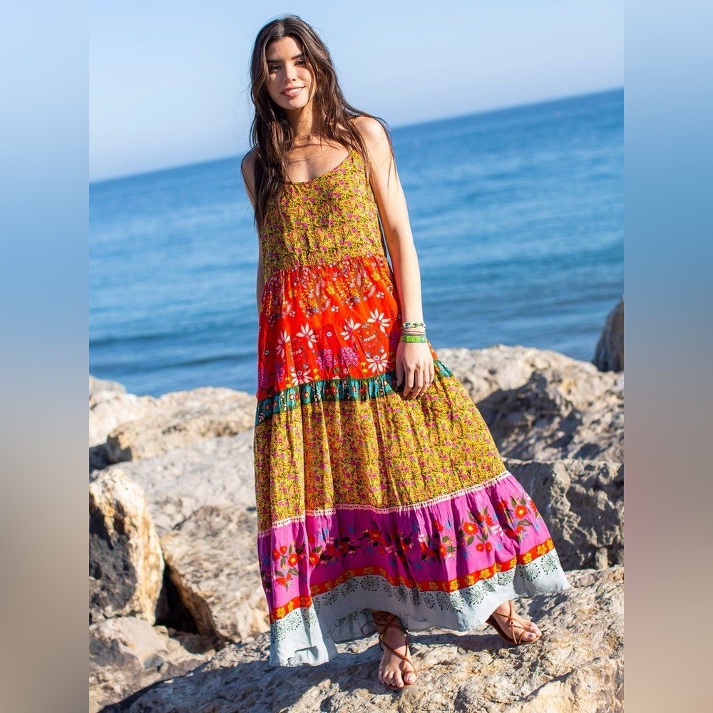 NWT Natural Life Salma Maxi Dress Mixed Red Floral